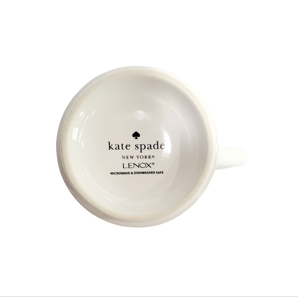 Kate Spade Lenox New York Deco Dot Coffee Mug 4” Tall White & Black - Picture 4 of 6